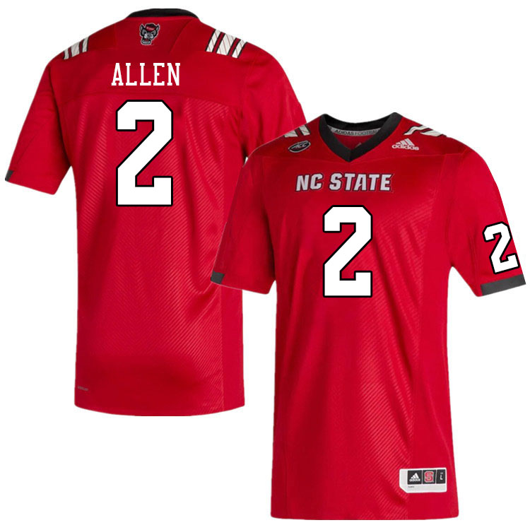 Men #2 Michael Allen North Carolina State Wolfpacks College Football Jerseys Stitched-Red